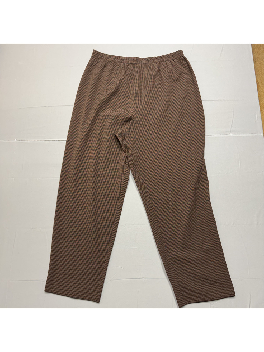 Kathie Lee Women Vintage 90s Elastic Waist Poly Rayon Houndstooth Pants Size 18